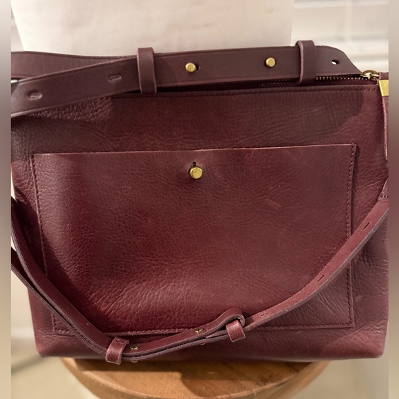 Madewell Burgundy Leather Shoulder Bag - Picture 2 of 8